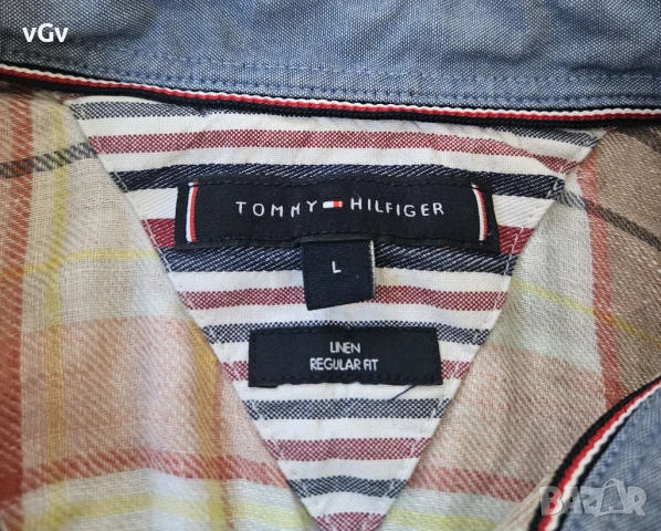 Мъжка ленена риза Tommy Hilfiger - L , снимка 3 - Ризи - 51084444