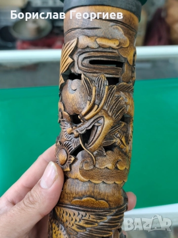 Дървена китайска статуетка за ароматни клечки, снимка 3 - Колекции - 52288036