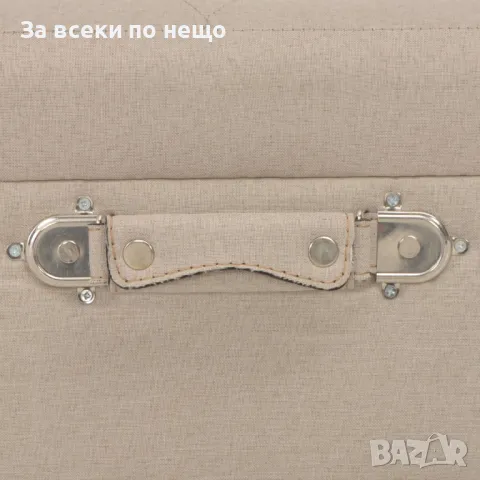 Табуретка за съхранение, 40 см, бежова, текстил, снимка 3 - Дивани и мека мебел - 47826408