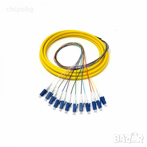 Оптичен кабел DeTech, LC, Pigtail, UPC, Singlemode, 1.5м, Жълт