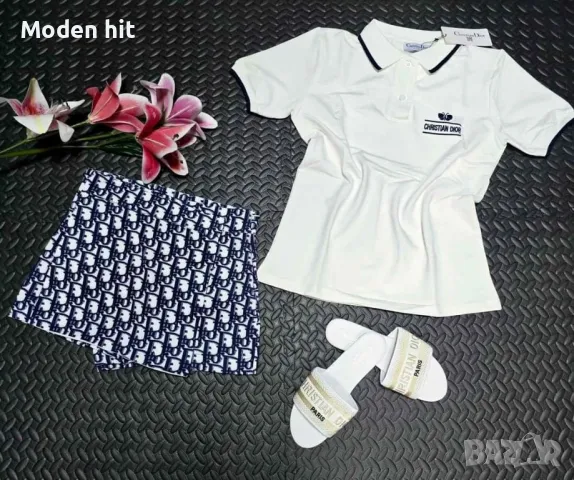 Намален! Dior дамски летен комплект - тениска и пола - панталонки висок клас реплика, снимка 2 - Комплекти - 49774620