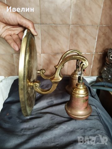 масивен бронзов аплик арт деко, снимка 2 - Лампи за стена - 29237398