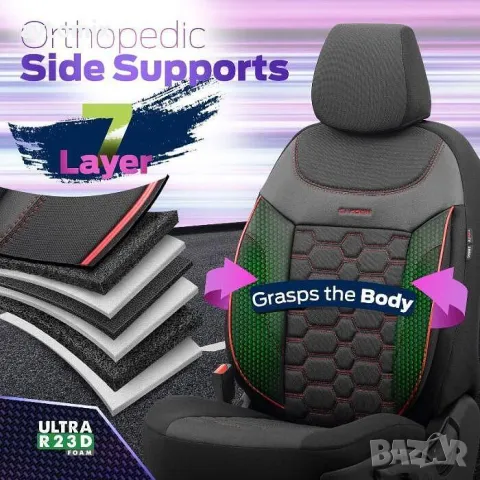 Тапицерия OTOM за седалки Carbon CRB3402 (черно/червено), снимка 6 - Аксесоари и консумативи - 49929894