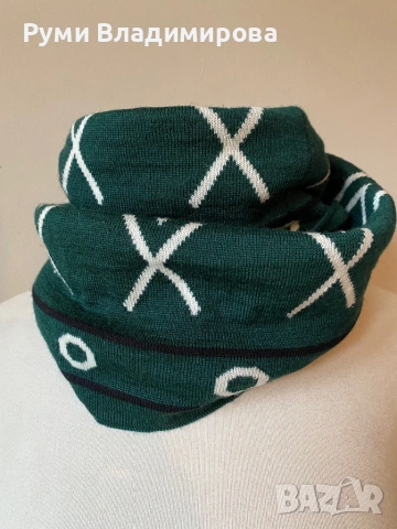 Звлен шал тип яка от 100 % вълна мерино, снимка 3 - Шалове - 53280492