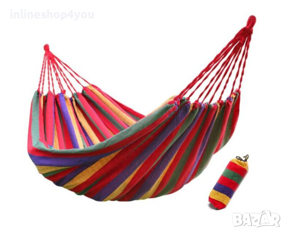 Хамак от плат за ползване сред природата (къмпинг или градина), снимка 1