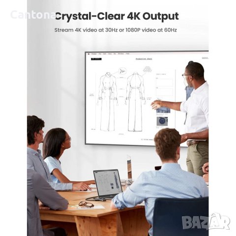 UGREEN USB C Hub 6 в 1 USB-C към 4K HDMI, 2xUSB 3.0, PD 100 W, SD/TF четец на карти, снимка 7 - Други - 40517213