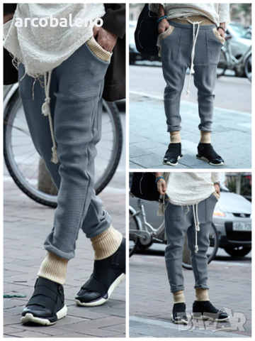 Мъжки ежедневни панталони със свободни крака и персонализирани цветни блокчета, 6цвята , снимка 6 - Панталони - 44701636