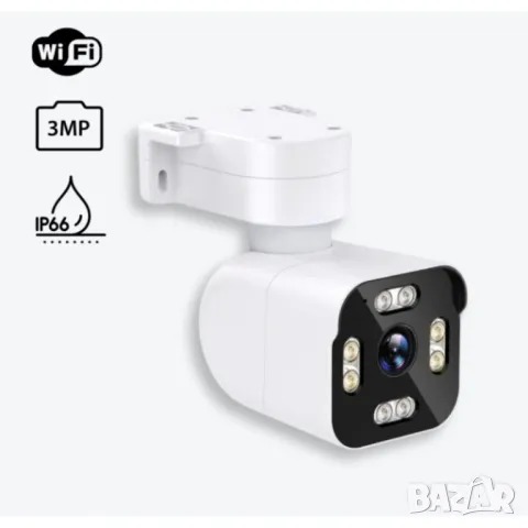 IP камера 3MP, нощно виждане, двупосочно аудио, аларма при движение, водоустойчива IP66, снимка 3 - IP камери - 47349195