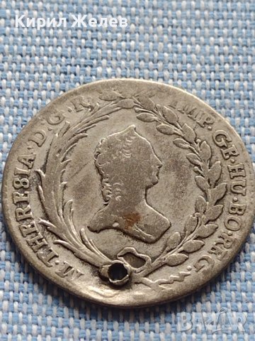 Сребърна монета 10 кройцера 1765г. Мария Терезия Прага Бохемия 13714