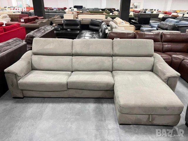 Сив ъглов диван от плат с функция сън и ракла в Дивани и мека мебел в гр.  Ямбол - ID39972756 — Bazar.bg