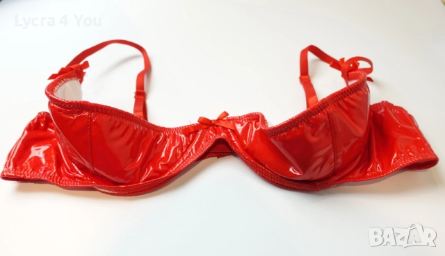 Червен сутиен от лак с отворени чашки 85-90 C/D iEFiEL, снимка 2 - Бельо - 51727486
