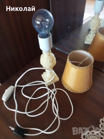 Мраморна нощна лампа, снимка 7 - Настолни лампи - 52079129