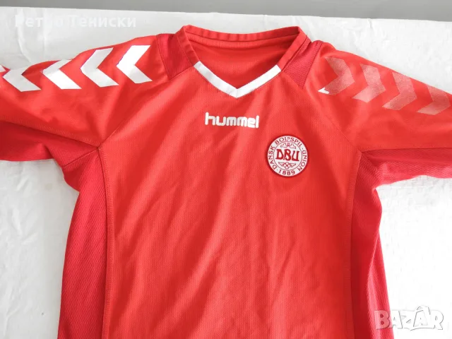 Тениска Denmark — Домакински Hummel — Деца размер L Червено (сезон 2004), снимка 4 - Тениски - 56319725