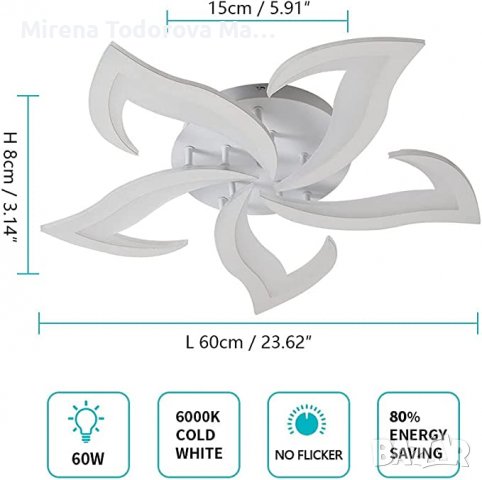 Модерен LED полилей с дистанционно управление, снимка 5 - Лед осветление - 38329403