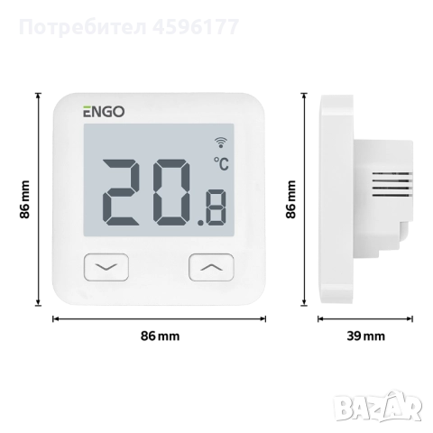 Стенен термостат ENGO E-10 с Wi-Fi, снимка 2 - Други - 51732100
