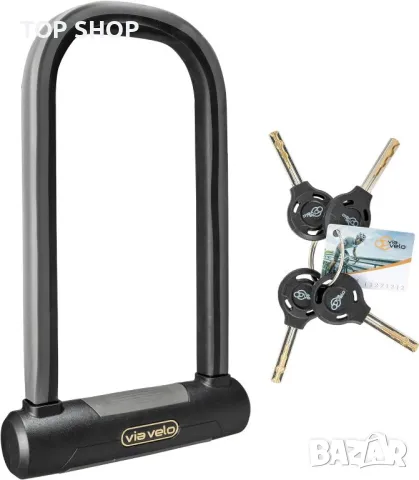 Скоба за велосипед Via Velo Bike U Lock | Elite U Lock 20CrMnTi Steel Anti-Theft 17mm, снимка 1 - Аксесоари за велосипеди - 49500155