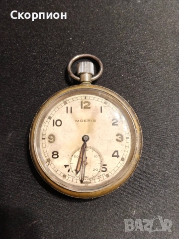 Швейцарски джобен часовник - MOERIS - Военен модел, снимка 8 - Джобни - 48925286