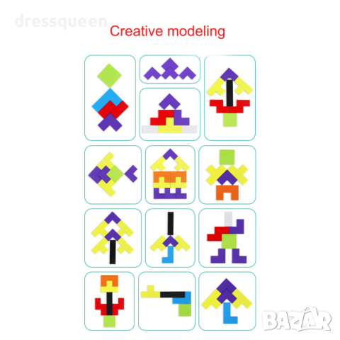 3541 Монтесори пъзел Дървен тетрис, снимка 14 - Образователни игри - 44793495
