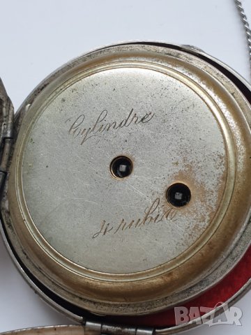Сребърен джобен часовник, снимка 8 - Антикварни и старинни предмети - 40743971