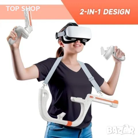 Нов 2 в 1 стабилен VR контролер за Oculus Quest 2 Геймъри Игри Подарък, снимка 6 - Друга електроника - 49498086