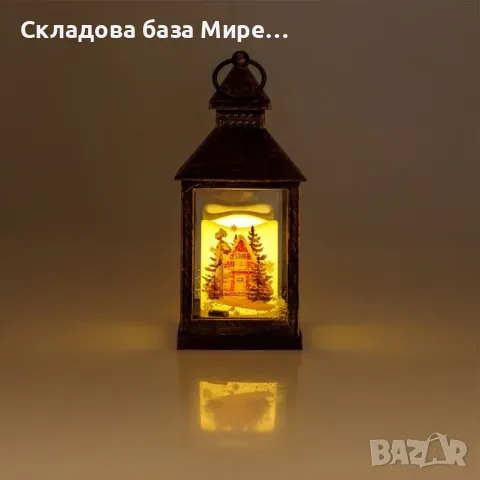  Коледен фенер LED осветление, 10х10х24 сантиметра , снимка 1