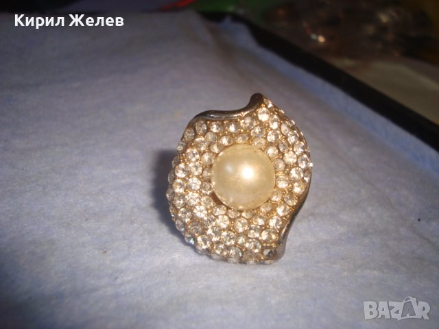 ЕФЕКТЕН ФЛОРАЛЕН ПОСРЕБРЕН ПЕРЛЕН АРТ ПРЪСТЕН с КРИСТАЛЧЕТА 27706, снимка 7 - Пръстени - 37419443
