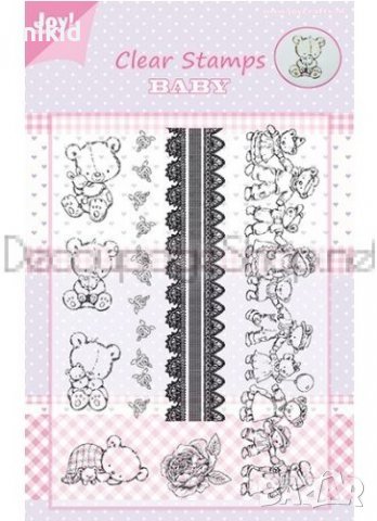 Мече Мечета Бордюр JOY CRAFTS силиконов гумен печат декор бисквитки фондан Scrapbooking