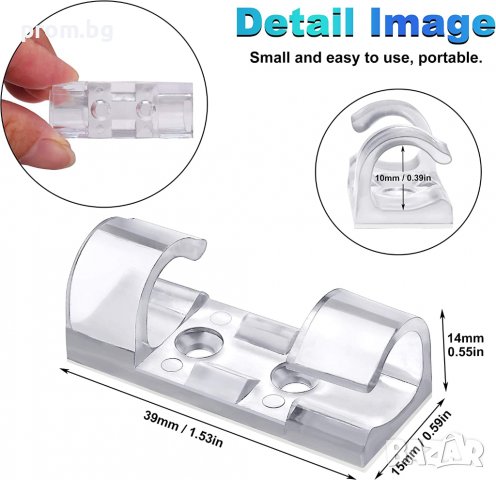 самозалепващи се кабелни скоби, държач за кабел, органайзер, снимка 4 - Кабели и адаптери - 34878075