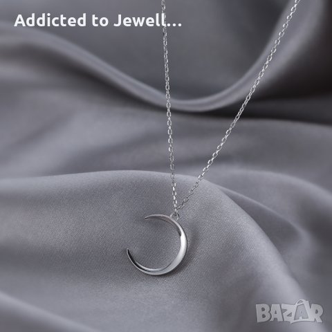 Тотална разпродажба - 50% Сребърно колие "Crescent Moon", снимка 6 - Колиета, медальони, синджири - 35487379