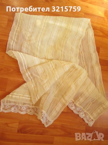 Стара ръчно тъкана кърпа,носия,дантела,копринен кенар, снимка 3 - Антикварни и старинни предмети - 35557765