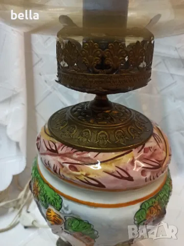Антикварна висока настолна лампа Capodimonte, снимка 14 - Антикварни и старинни предмети - 49646525