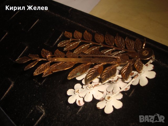 РЯДКА СТАРА БРОНЗОВА ФЛОРАЛНА СКЪПОЦЕННА БРОШКА МАЙСТОРСКА ЮВЕЛИРНА РАБОТА - УНИКАТ 6235, снимка 11 - Антикварни и старинни предмети - 33876189