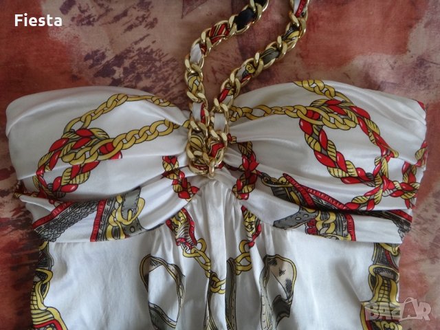 Нов бял сатенен топ марка Cashé, снимка 2 - Корсети, бюстиета, топове - 29221113