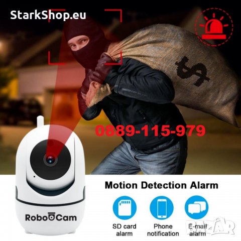 ТОП МОДЕЛ RoboCam Камера FullHD 360 със следене на обект видеонаблюдение, снимка 5 - IP камери - 29279918