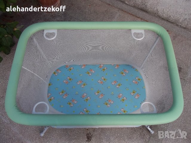 Италианска сгъваема кошара кошарка с твърдо дъно за сън и игра, снимка 2 - Кошарки - 30058751