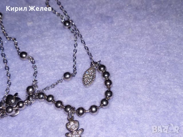 НЕЖНА СКЪПОЦЕННА СРЕБЪРНА ГРИВНА РОДИРАНО СРЕБРО S925 с ФИГУРАЛНИ АРТ ВИСУЛКИ 34388, снимка 10 - Гривни - 39471336