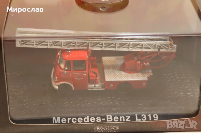 1/72 ATLAS MERCEDES BENZ КАМИОН ПОЖАРНА МОДЕЛ КОЛИЧКА, снимка 3 - Колекции - 54303002
