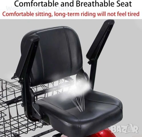 Електрическа триколка 500W, пробег до 40 км., 48V20Ah батерия, 16"/12" гуми, 3 скорости + задна, снимка 4 - Друга електроника - 50960661