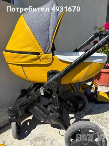 Количка 3 в 1 Krausman, Nexxo Yellow, снимка 4 - Детски колички - 56271155