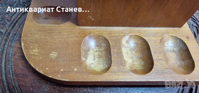 Винтидж дървена поставка за лули с кутия за тютюн, снимка 12 - Лули - 56246044