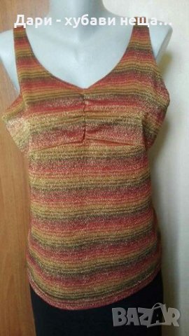 Златист многоцветен потник👗🍀M/L,L👗🍀арт2095