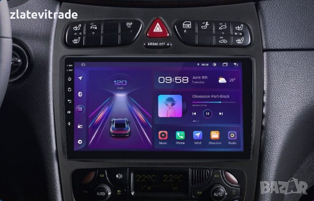 MERCEDES-BENZ C GLK W203 W209 W210 W168 W170 W463 W639 1998-2004 - 9" АНДРОИД НАВИГАЦИЯ, 9528, снимка 2 - Навигация за кола - 40035993