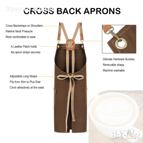 Кухненска престилка Готварска престилка с голям джоб непромокаема, снимка 4 - Други - 53268870