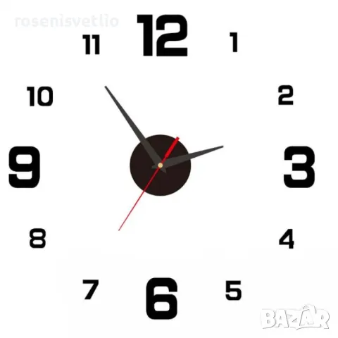 3D светещ стенен часовник,Направи си сам, Декорация за стена, 120см, снимка 5 - Стенни часовници - 49273146