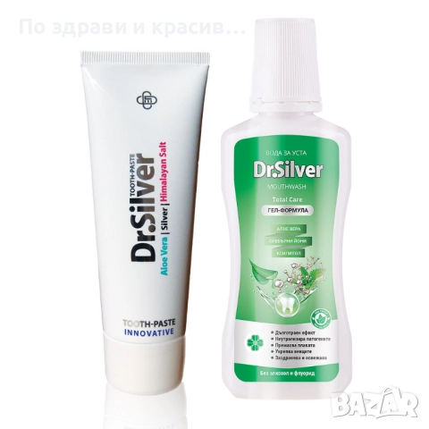 Паста за зъби Dr. Silver Inovative, 75 мл + Вода за уста Dr. Silver 250 ml