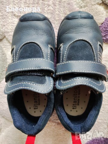 Детски обувки от естествена кожа Titanitos Yves Navy, размер 24 , снимка 3 - Бебешки обувки - 40470151
