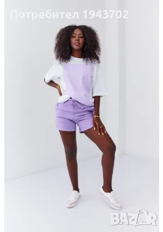 Широка дамска тениска в бял цвят 3701, снимка 4 - Тениски - 48119442