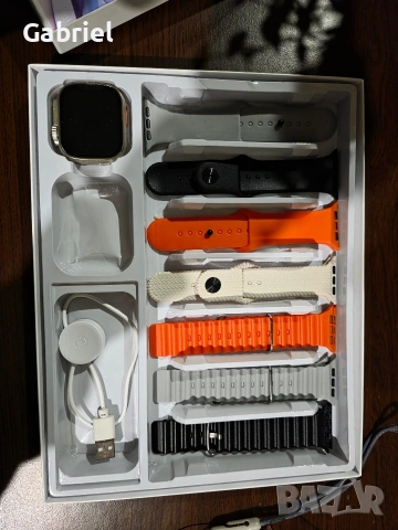 SM99 Ultra – Комплект Smart Часовник + Слушалки, 7 Каишки, Безжично Зареждане, Bluetooth, снимка 3 - Друга електроника - 54065693