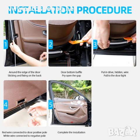 Комплект LED индикаторни светлини за врати, снимка 4 - Аксесоари и консумативи - 33934167