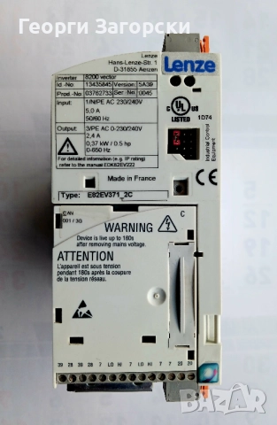 Честотен регулатор (инвертор) LENZE 8200 VECTORD-31855 0.37kW